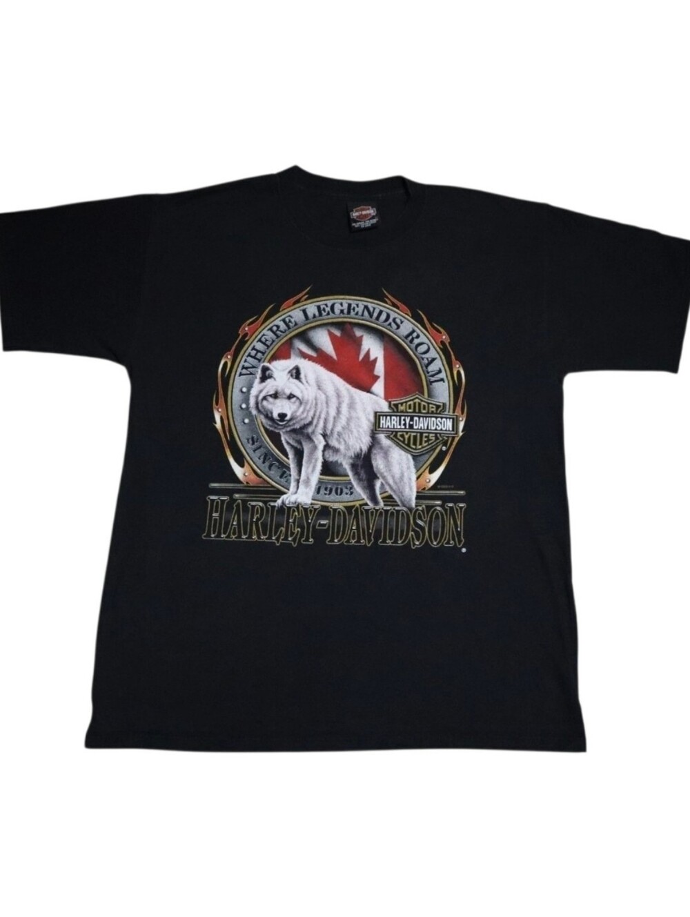 Harley Davidson 2003 Where Legends Roam Wolf Winnipeg, MB Men’s L Canada VTG